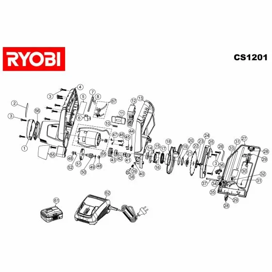 Ryobi CS1201 Spare Parts List Type: 5133000086